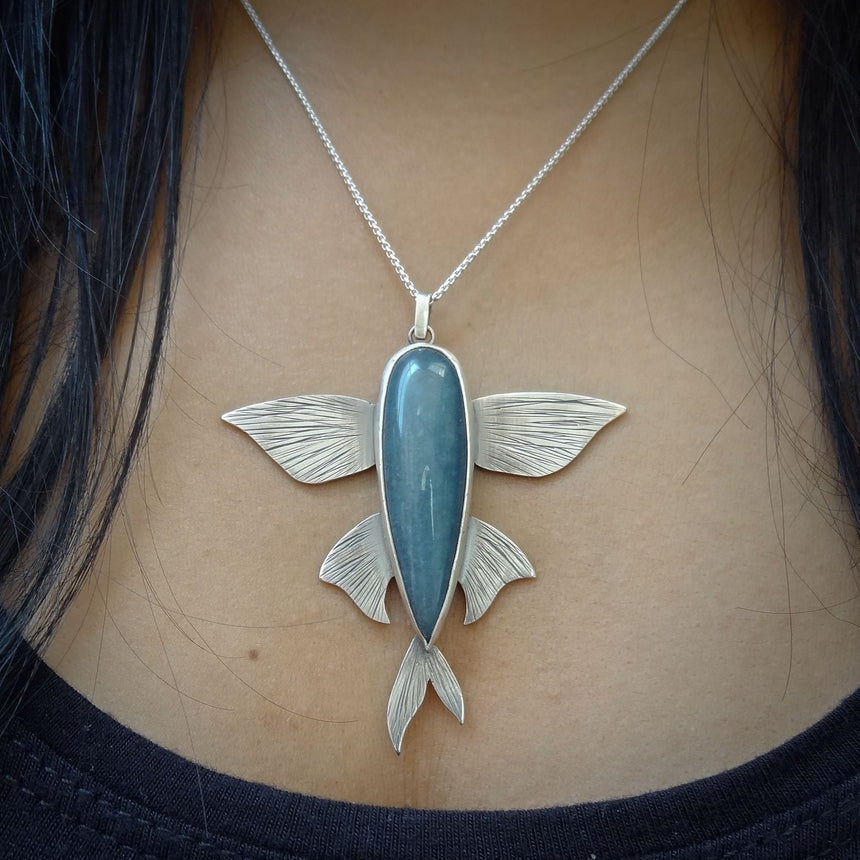 Blue Flying Fish Necklace